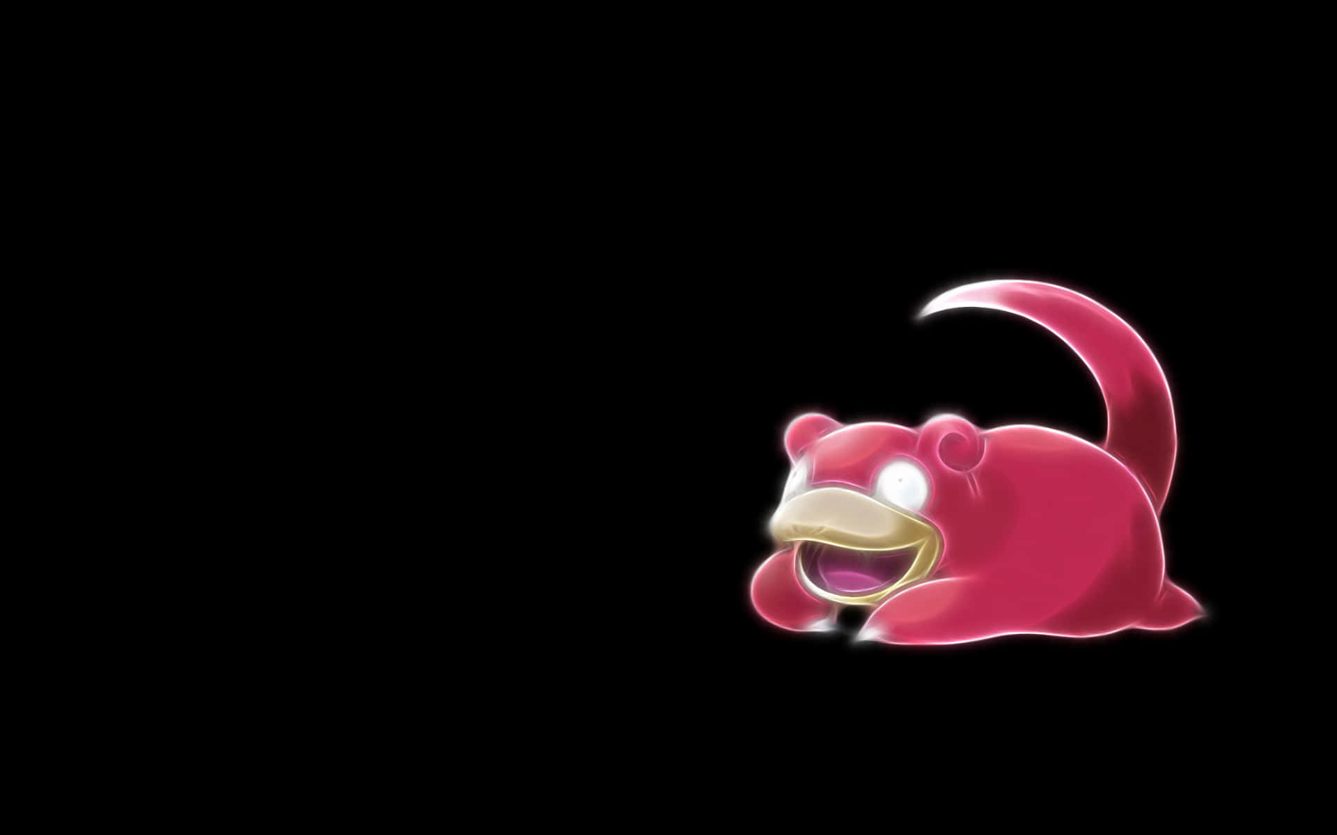 Slowbro, glowing pink, cartoon Pokémon, Full HD Desktop Wallpaper