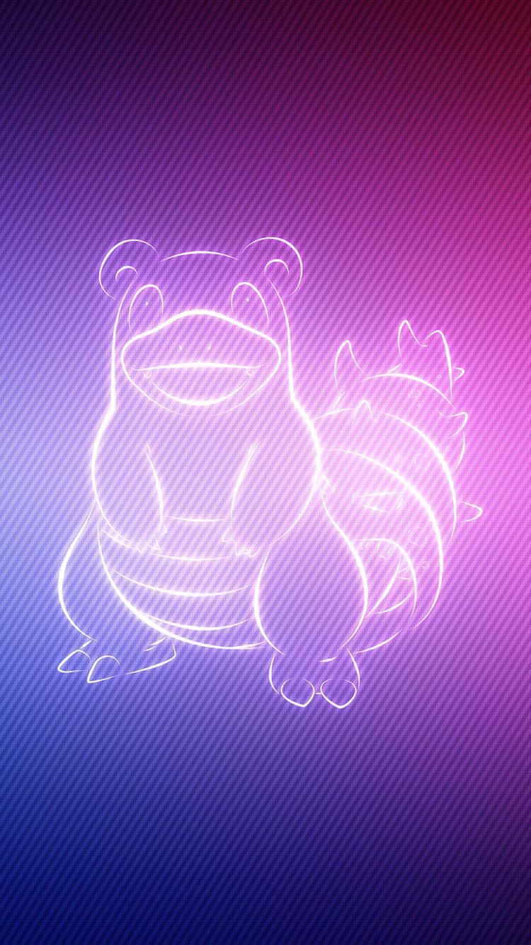 Slowbro, glowing white outline, smiling cartoon frog-like creature, HD Phone Wallpaper