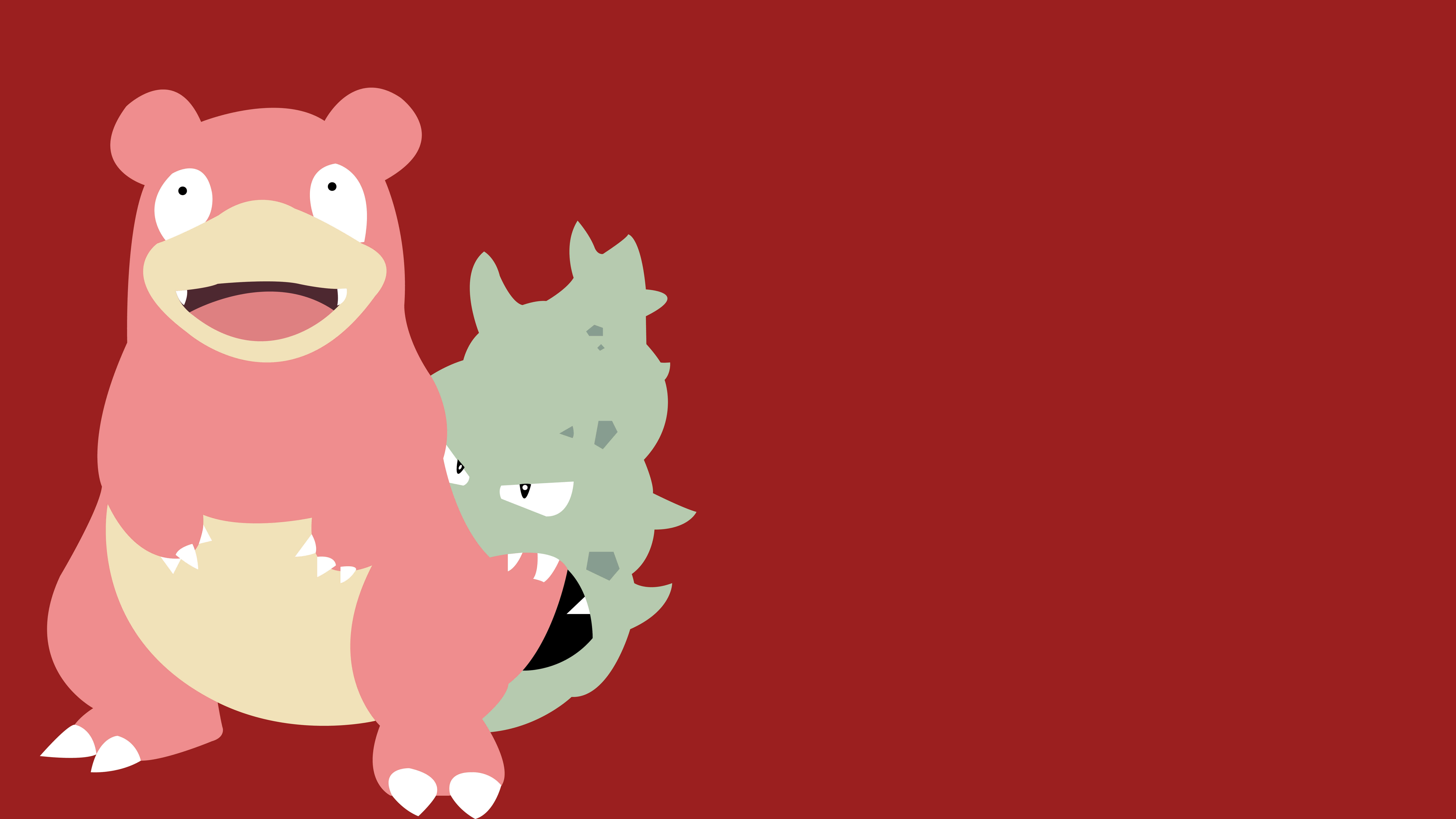 Slowbro, red, pink, 8K Desktop Wallpaper