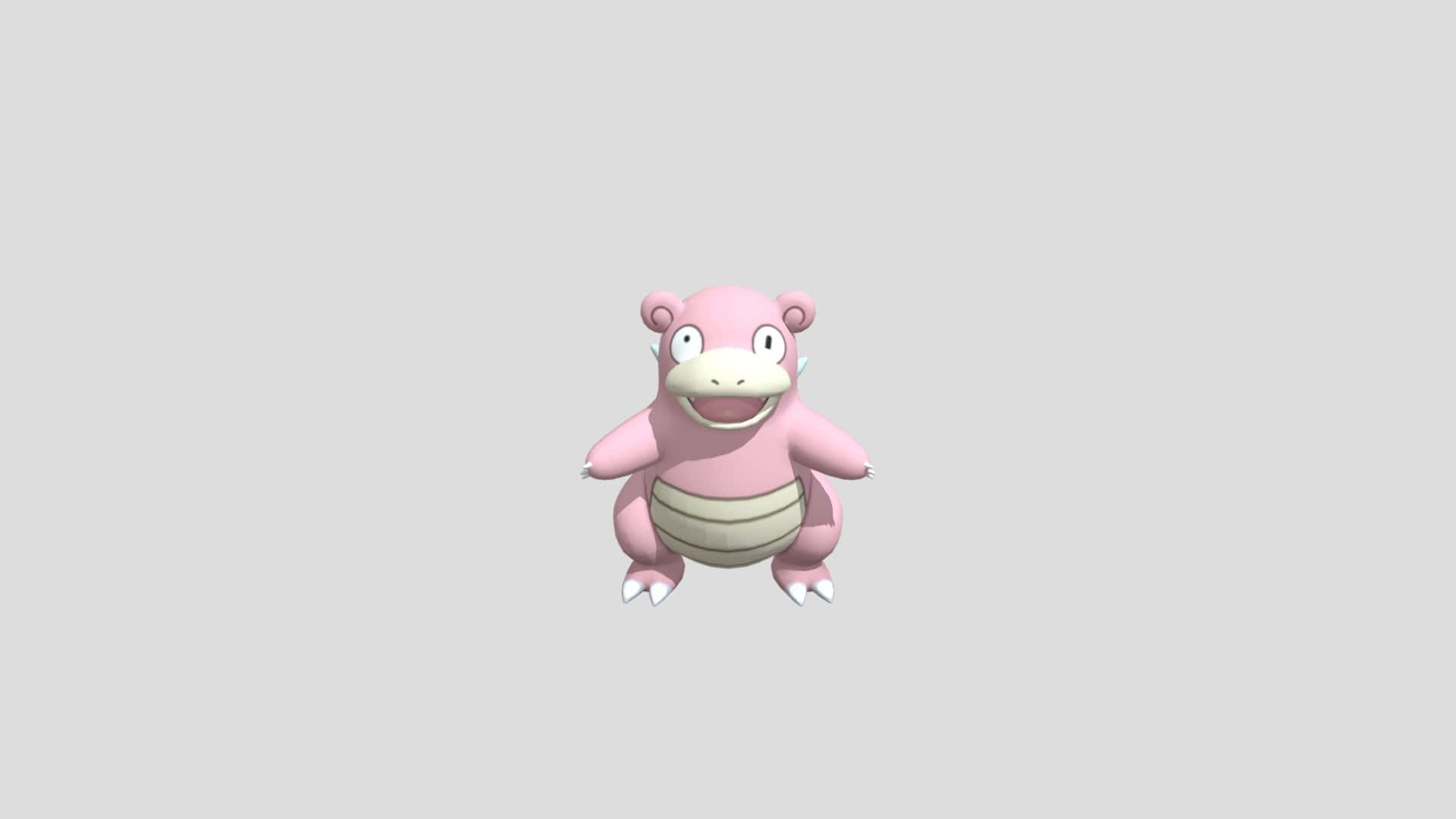 Slowbro, pink, cartoon dinosaur, Full HD Desktop Wallpaper