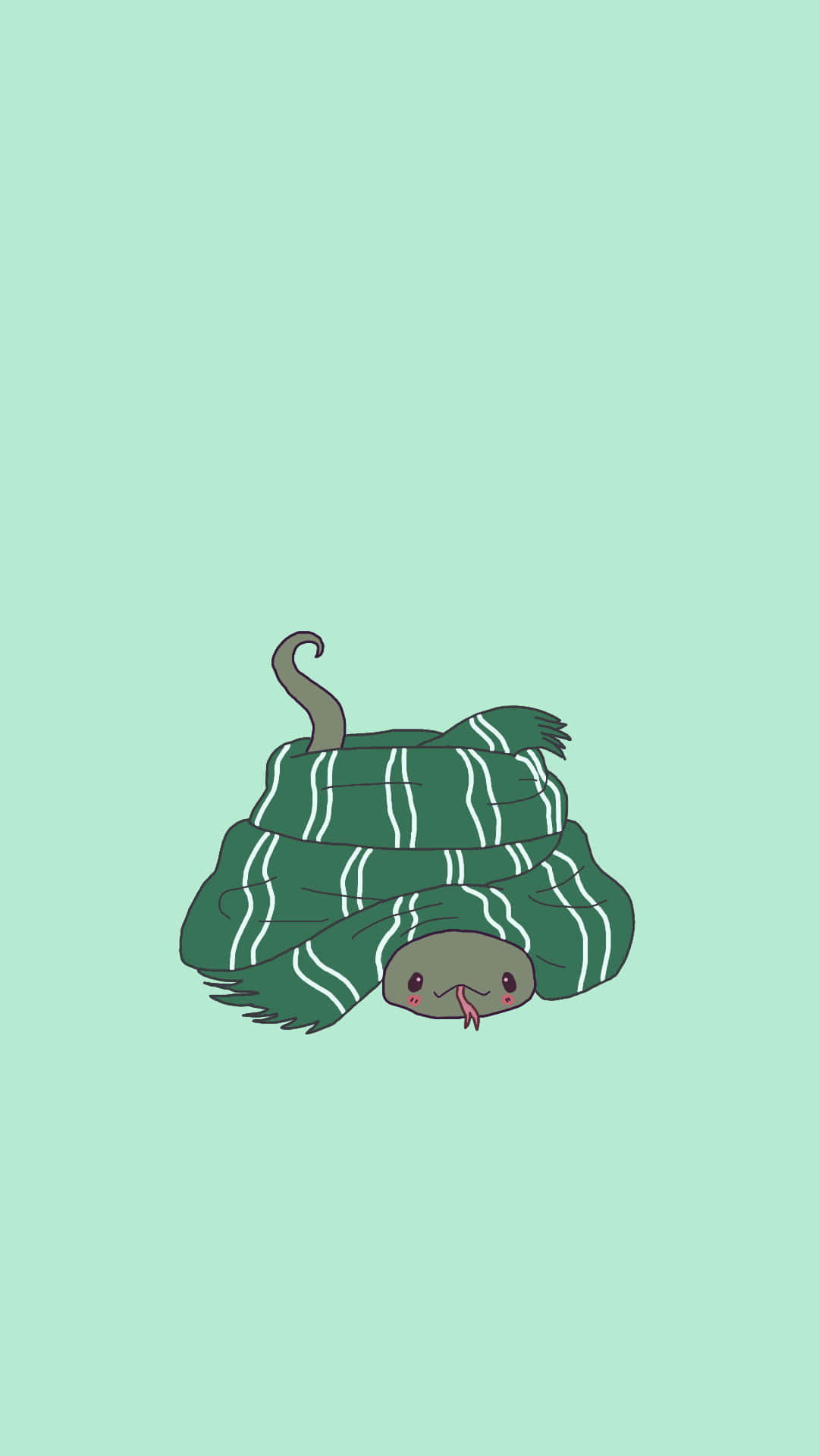 Slytherin, snake, green and white striped scarf, Full HD Phone Wallpaper