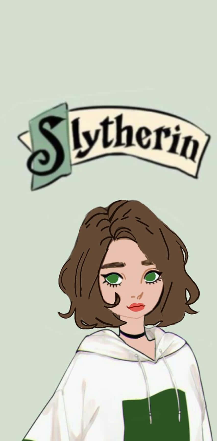 Slytherin, green eyes, brown hair, HD Phone Wallpaper