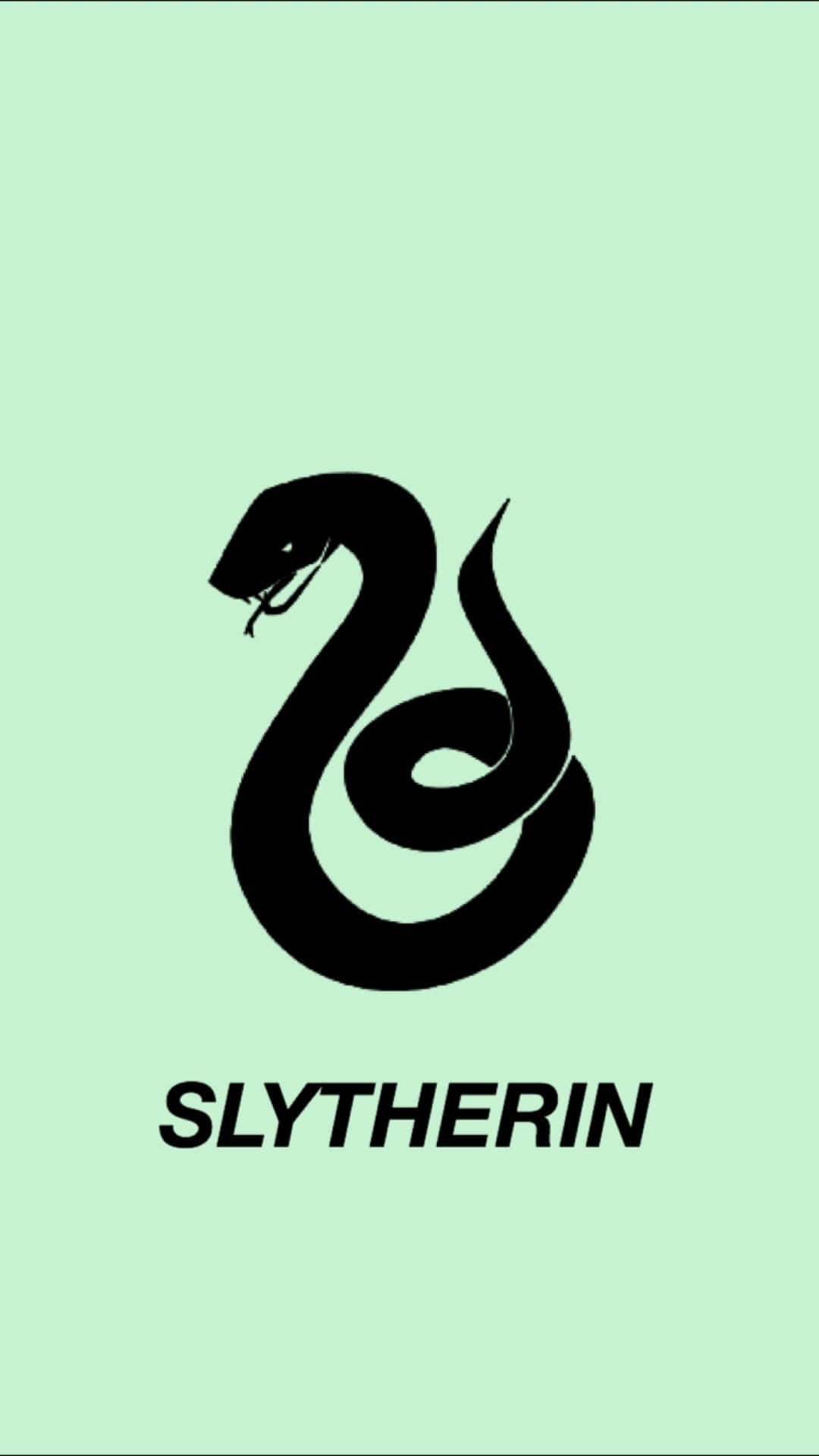 Slytherin, black snake logo, minimalist, Full HD Phone Wallpaper