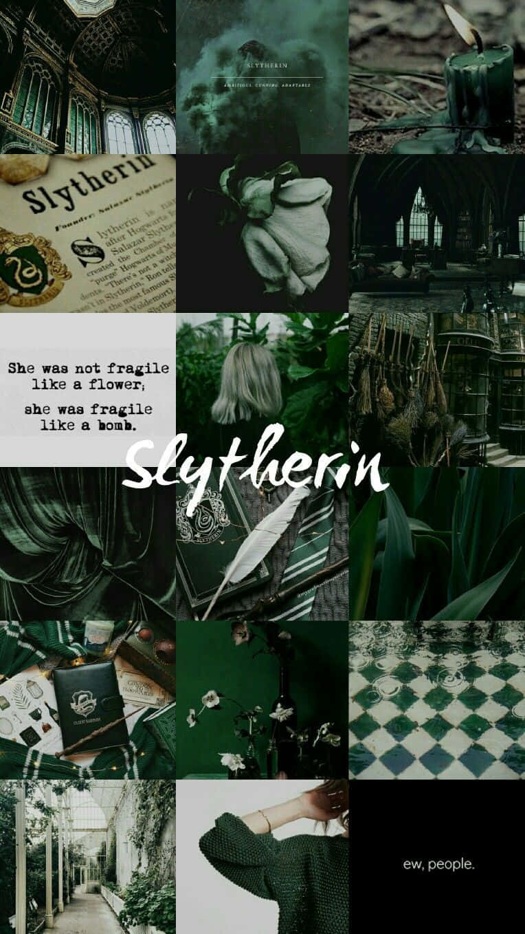 Slytherin, dark green, gothic architecture, HD Phone Wallpaper