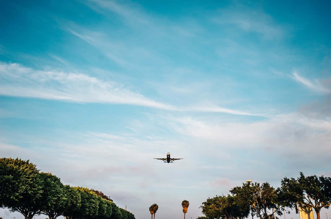 small airplane, vast blue sky, wispy clouds, SD Desktop Wallpaper