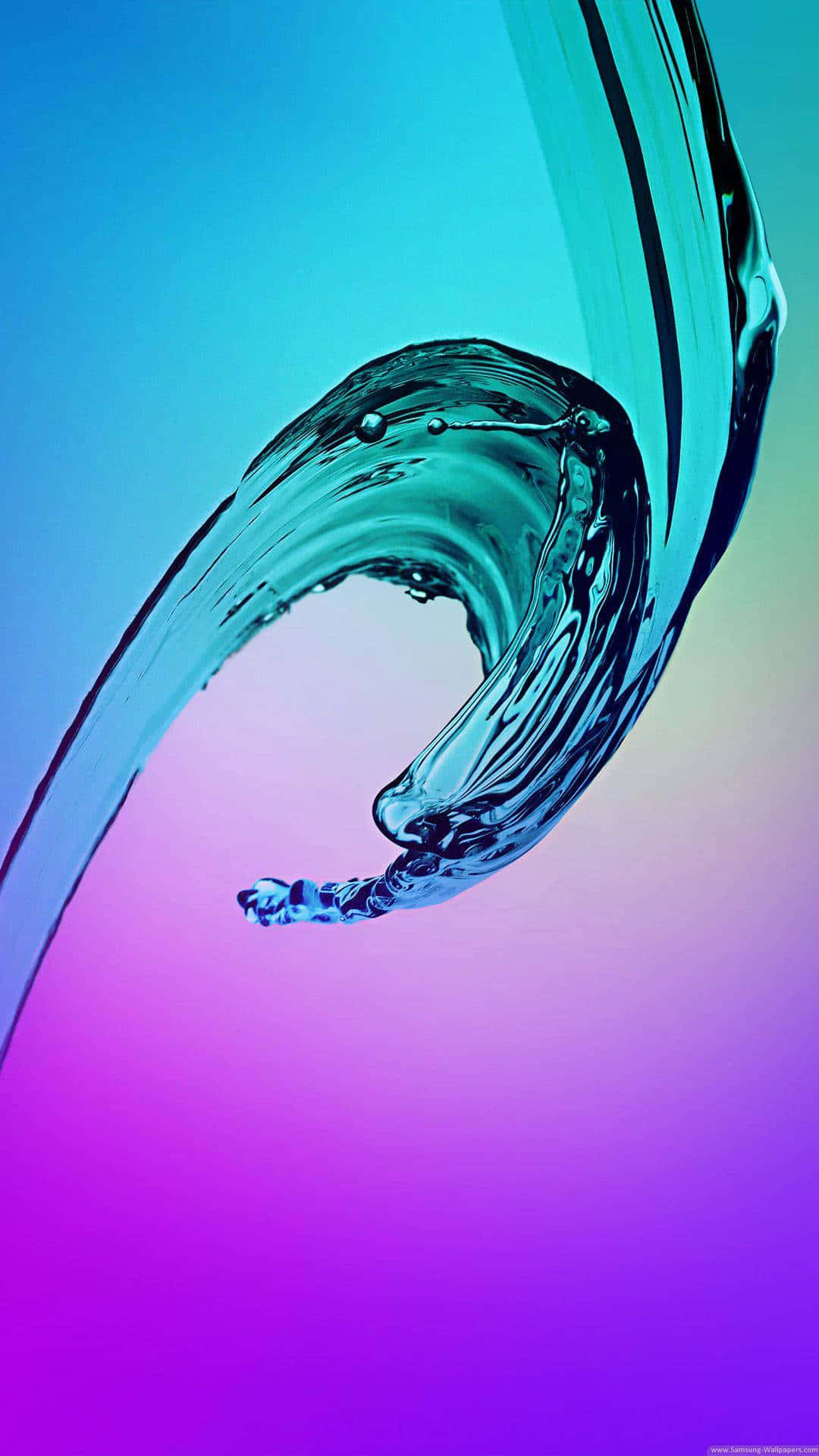 translucent blue water, gradient sky, cyan to magenta, Full HD Phone Wallpaper