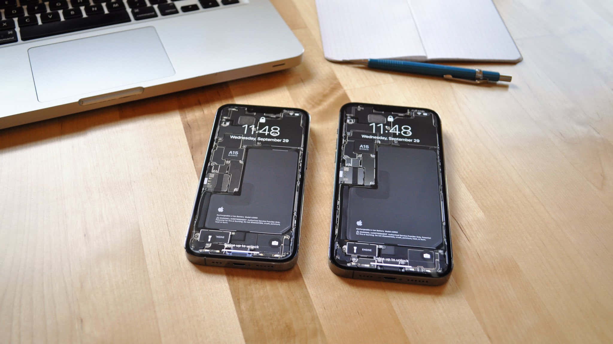 smartphone, peripheral components, wooden desk, Full HD Desktop Wallpaper