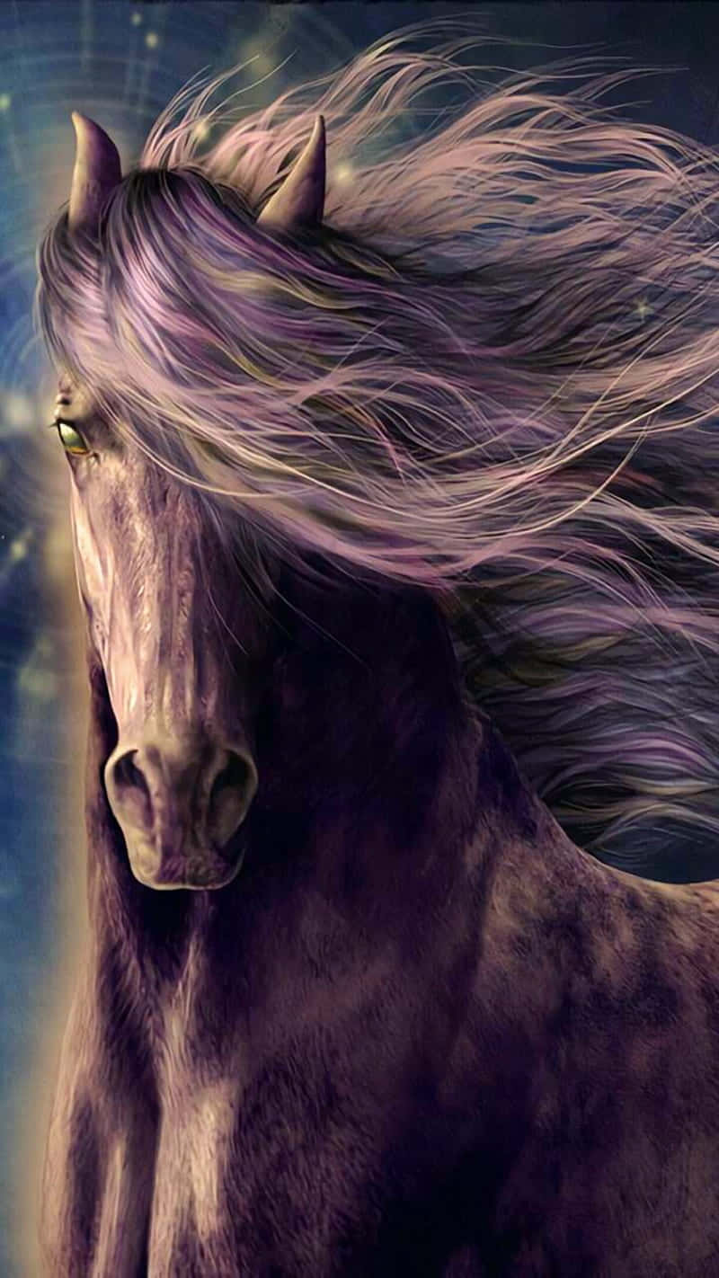 iPhone, dark horse, purple mane, HD Phone Wallpaper