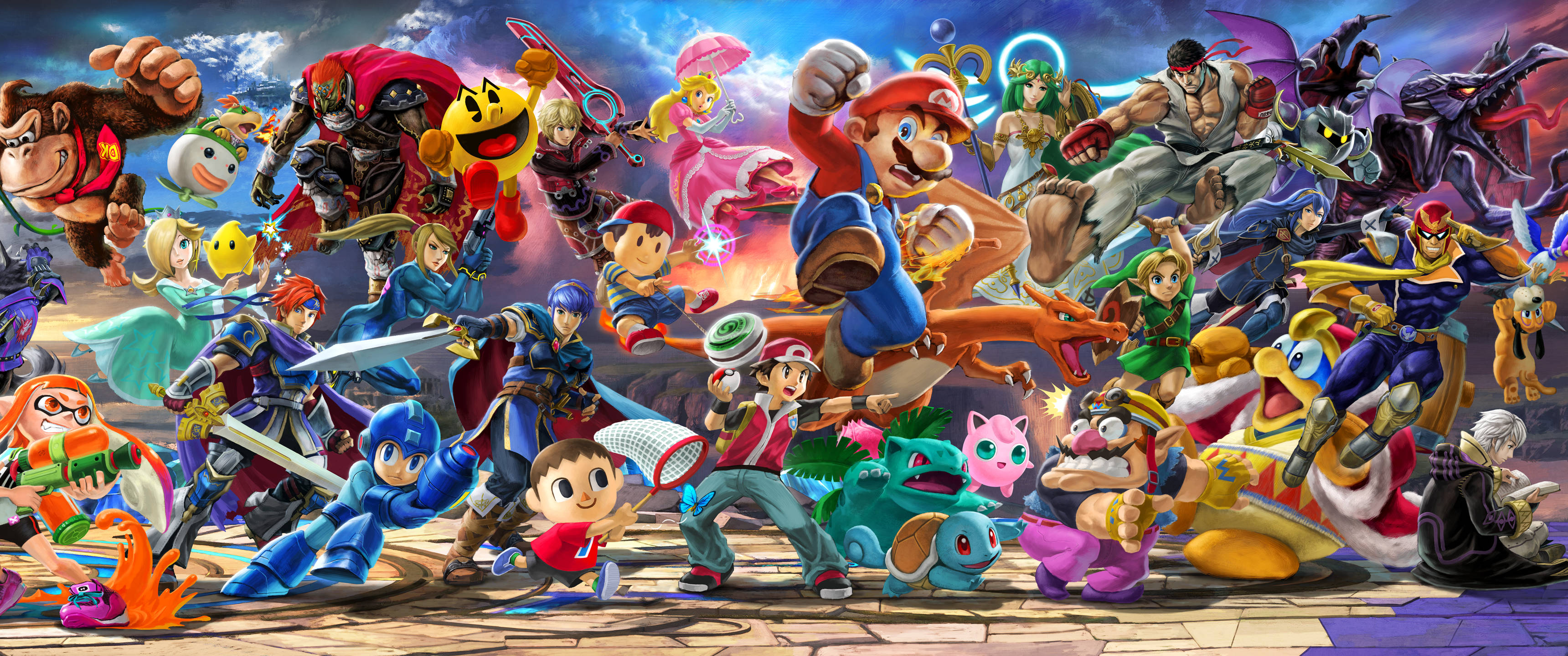 Smash Bros Ultimate, digital artwork, video game characters, 2K Desktop Wallpaper