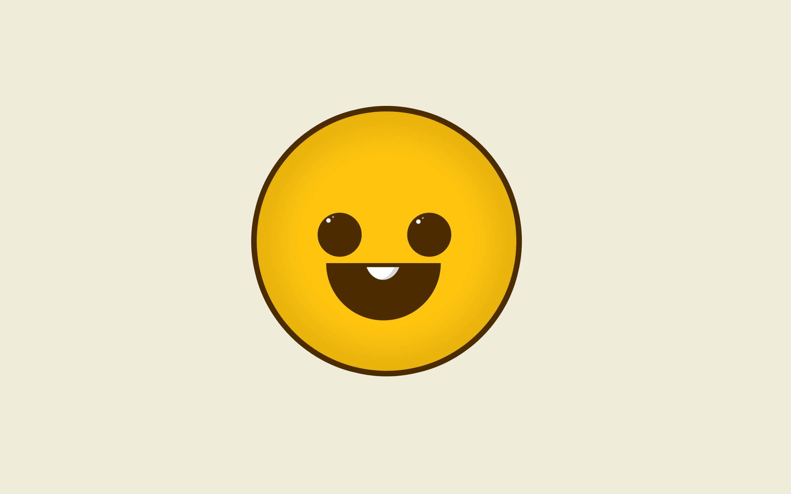 Baby Smile Emoji Light, yellow smiley face, dark eyes, 2K Desktop Wallpaper