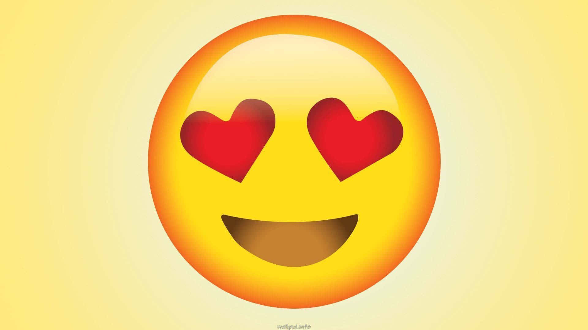 Smile Emoji, heart-shaped eyes, wide smile, Full HD Desktop Wallpaper