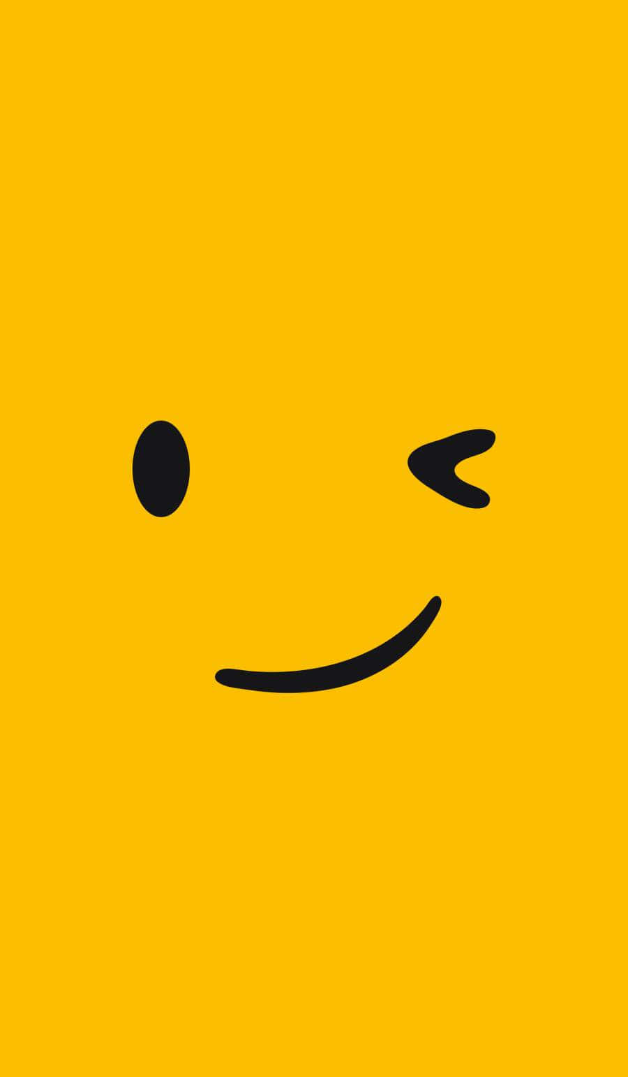 Smile Emoji, big yellow winking, minimalist black smiley face, HD Phone Wallpaper