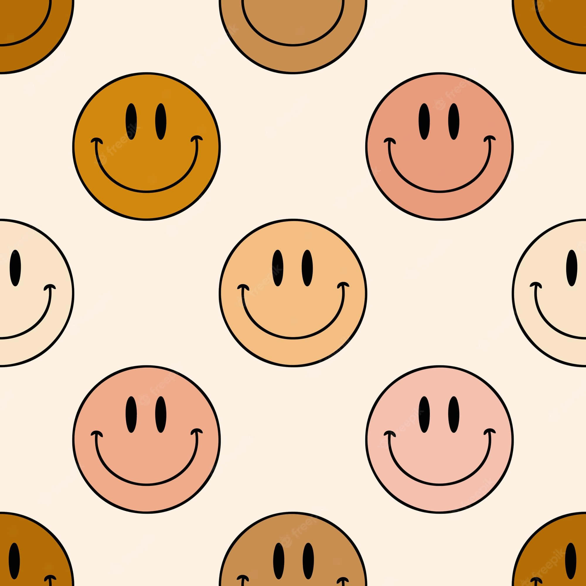 Smile Emoji, cartoon, brown aesthetic, Full HD Desktop Wallpaper