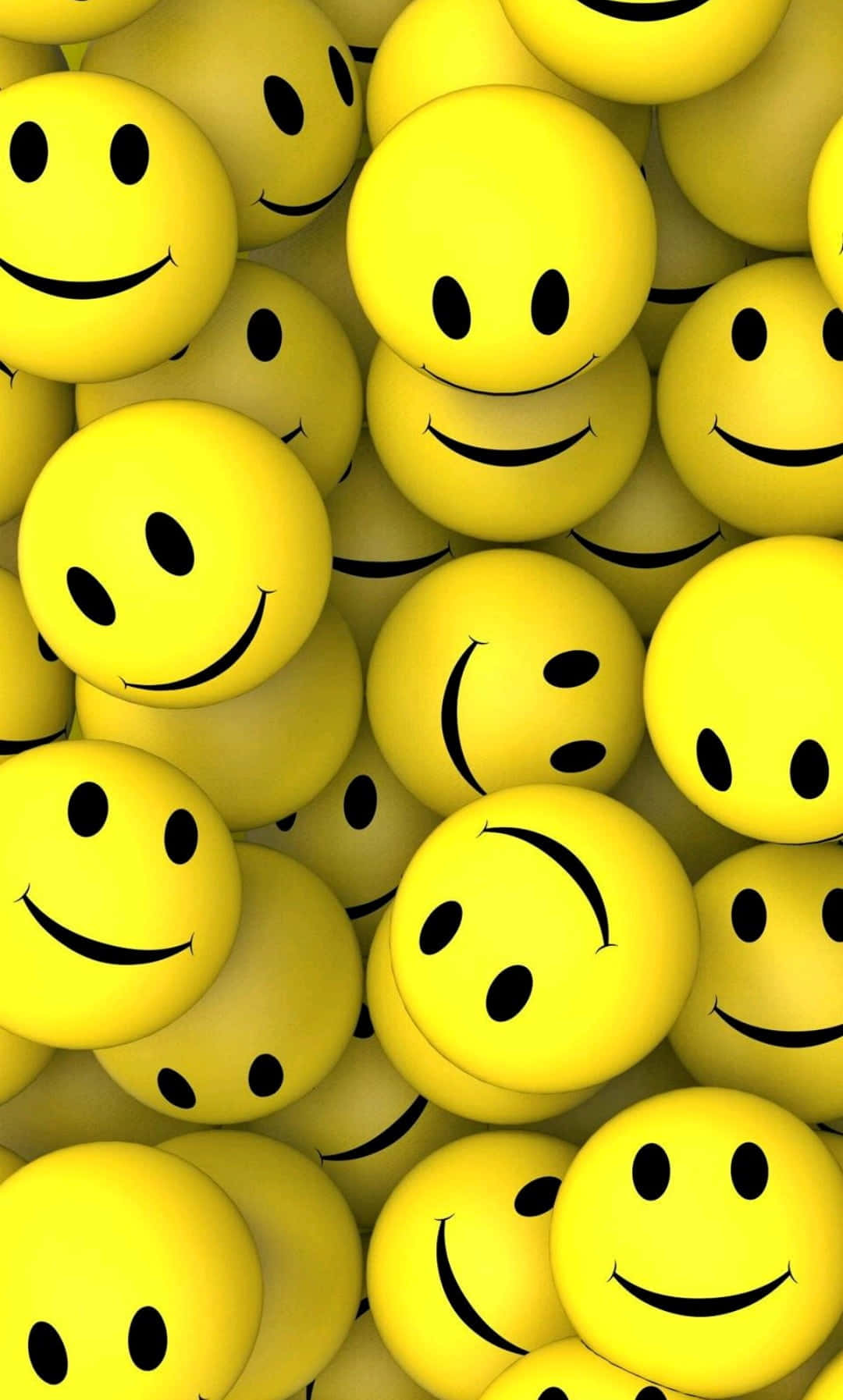 happy phone, bright yellow, smiley faces, HD Phone Wallpaper