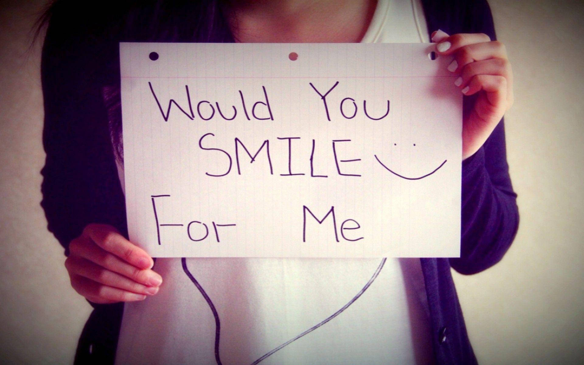 Would You Smile For Me Sign, handwritten sign, drawn smiley face, Full HD Desktop Wallpaper