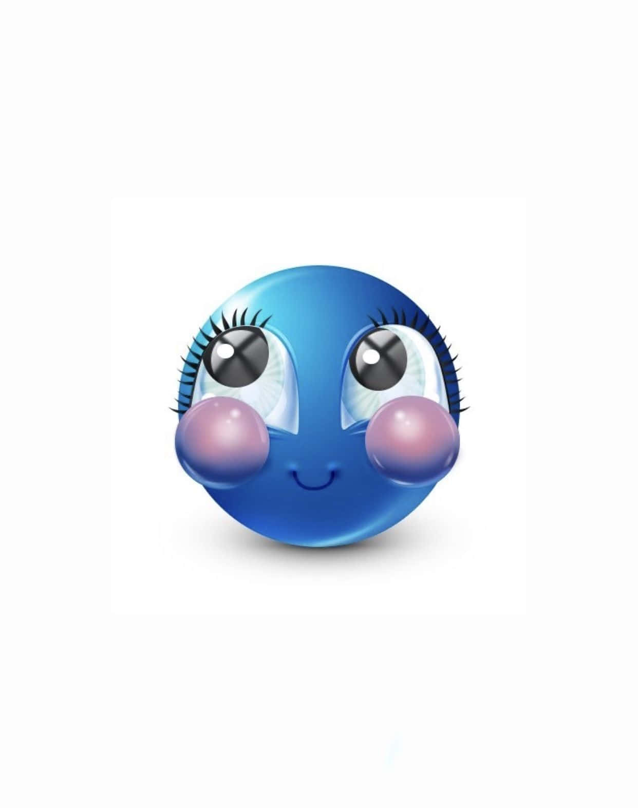 Blue Preppy Smiley Face Graphic, glossy blue, cartoon emoji, HD Phone Wallpaper