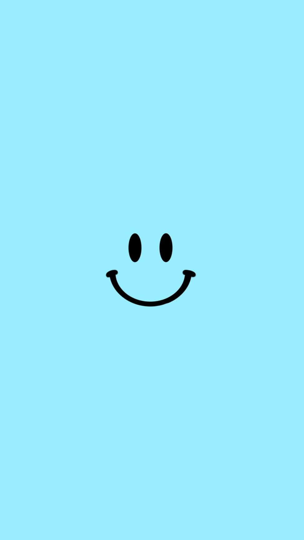 smiley face, black smiley face, solid light blue background, HD Phone Wallpaper
