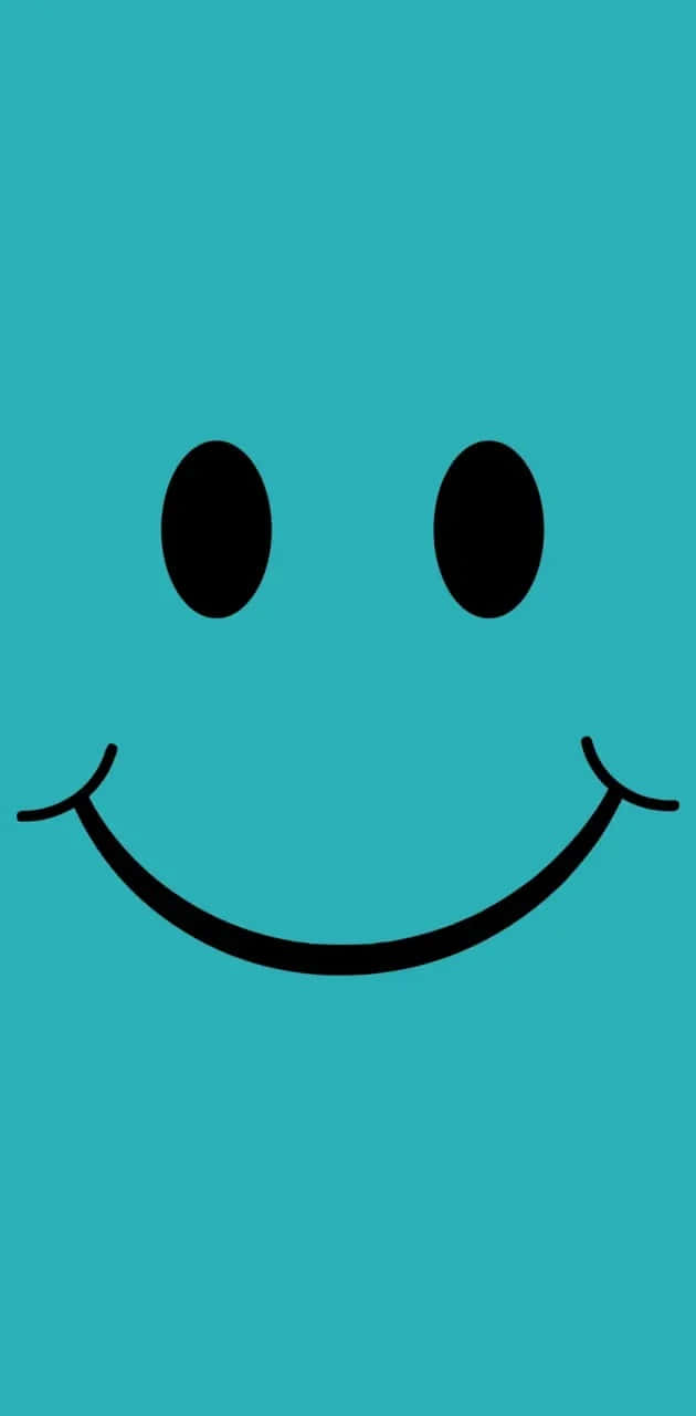 blue smiley face, minimalist black smiley face, round eyes, HD Phone Wallpaper