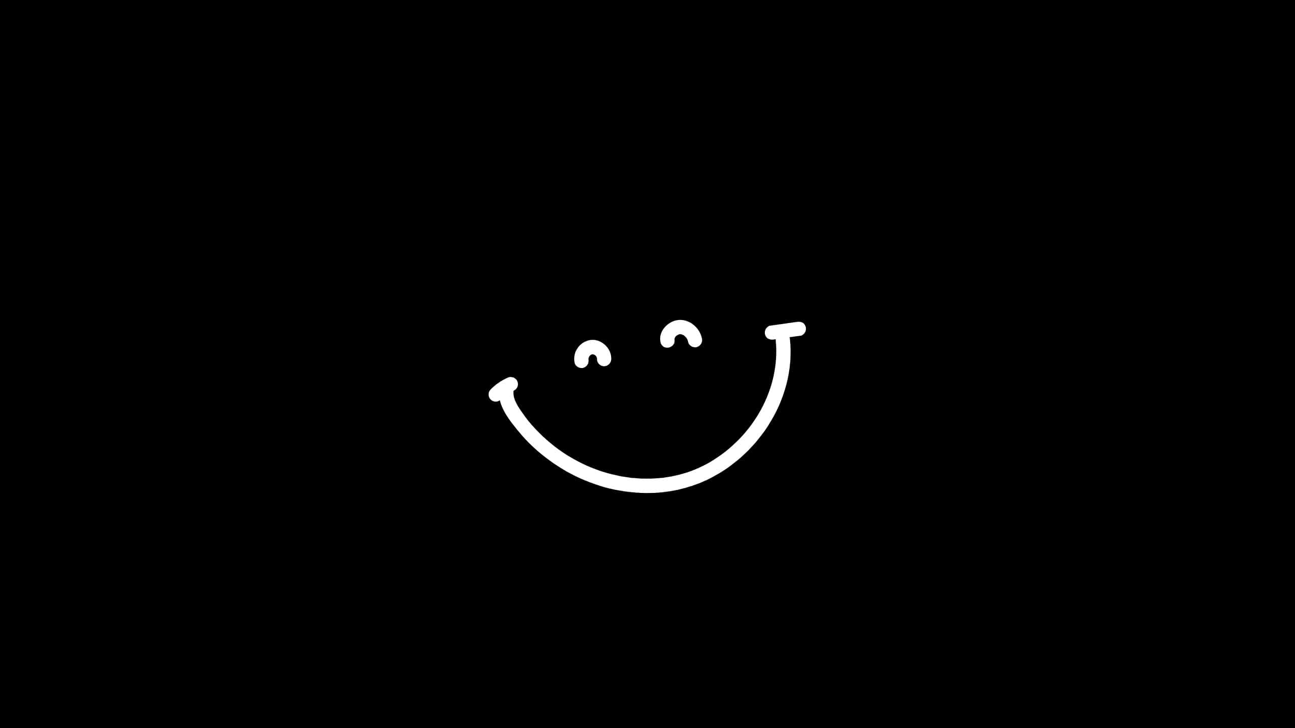black minimalist smile, Contemporary Black Smiley Face, minimalist white smiley face, 2K Desktop Wallpaper