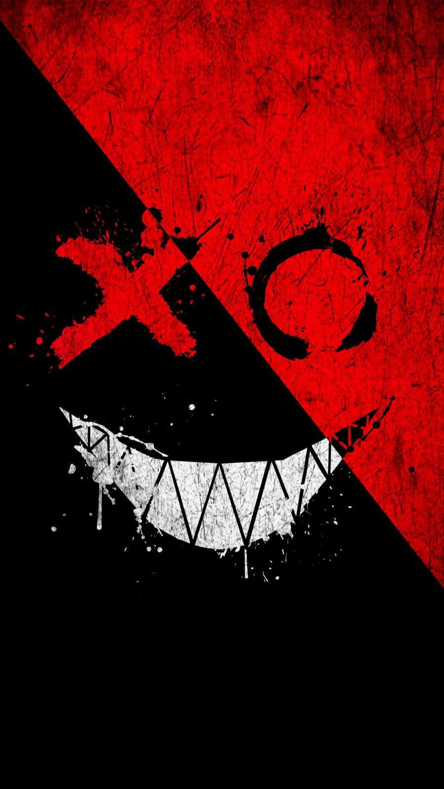 Black Red Smile, red splatter marks, split red and black background, HD Phone Wallpaper