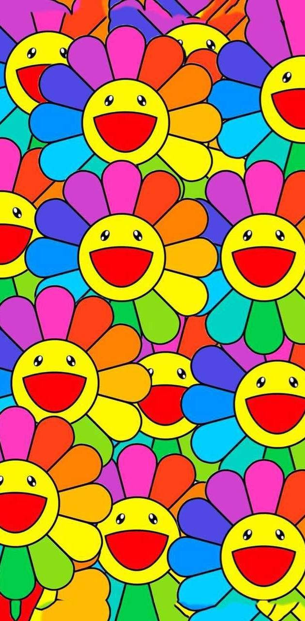 indie kid aesthetic, sunflower, smiling faces, HD Phone Wallpaper