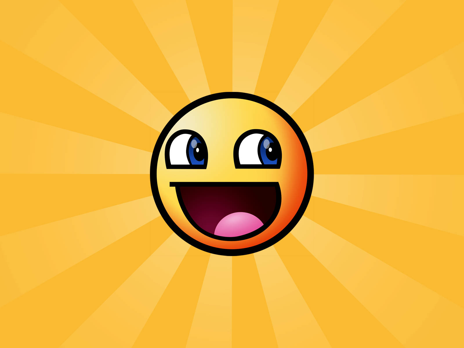 Sunny Smiley Face, cartoon emoji, wide eyes, HD Desktop Wallpaper