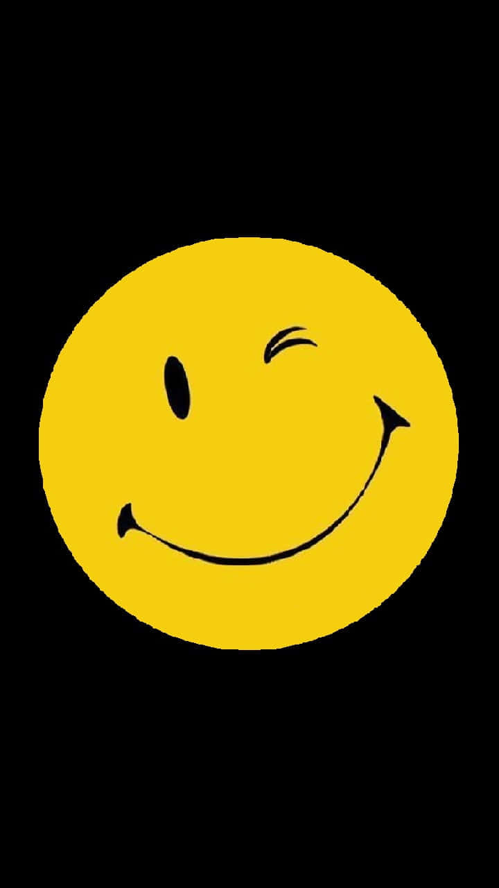 Happy Phone, winking smiley face, bright yellow, HD Phone Wallpaper