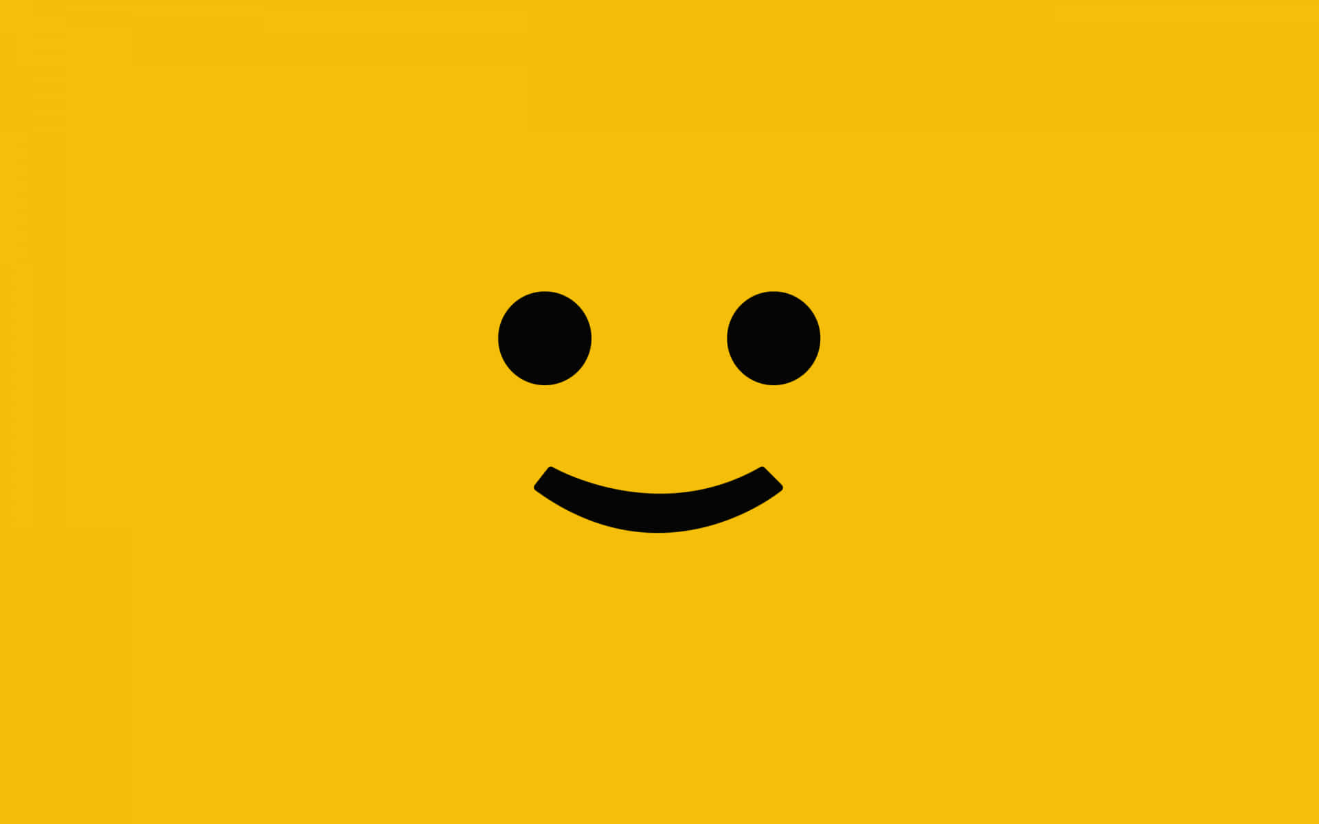yellow aesthetic, minimalist black smiley face, round eyes, Full HD Desktop Wallpaper