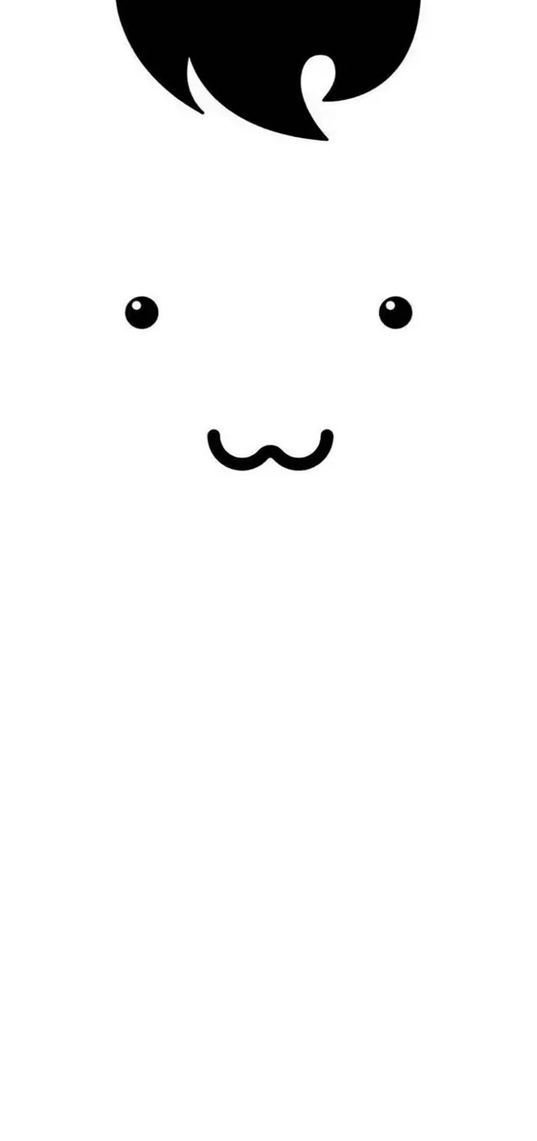 water drop notch, happy face, minimalist, Full HD Phone Wallpaper