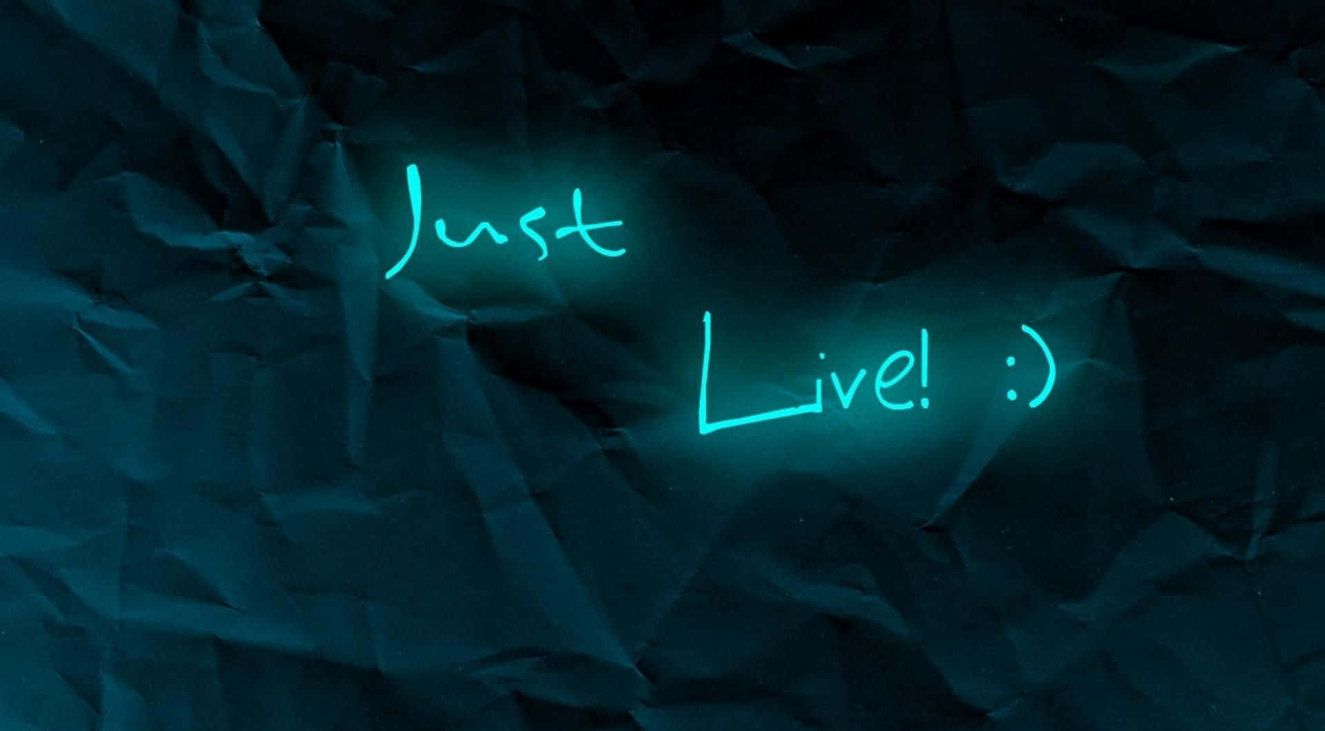 Alive Quote Neon, cyan, handwritten text, Full HD Desktop Wallpaper