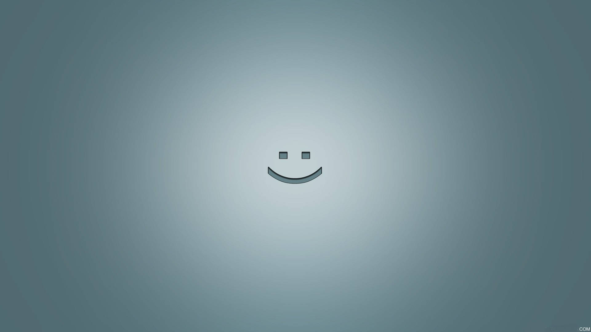 smiley face, gray gradient background, teal background, Full HD Desktop Wallpaper