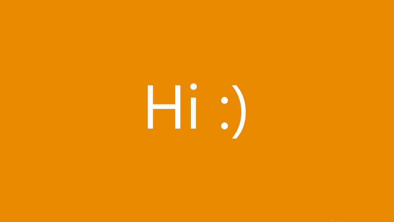 Hi :), white, warm orange, HD Desktop Wallpaper