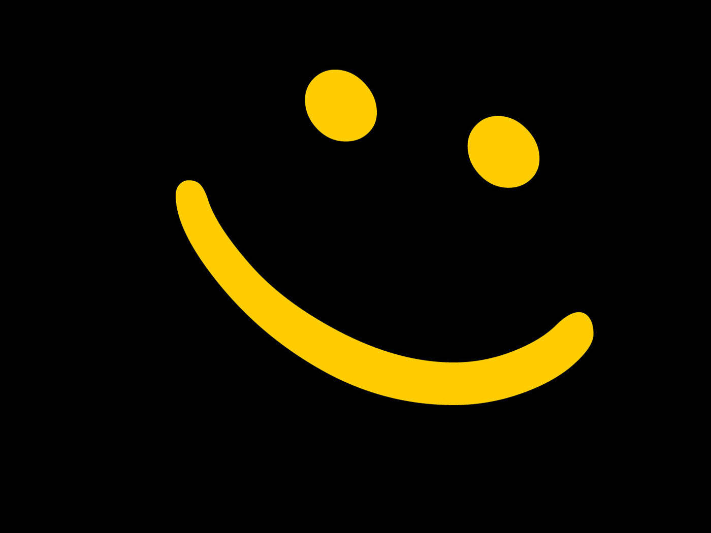 simple yellow smiley line graphic, bright yellow, two dots for eyes, HD Desktop Wallpaper