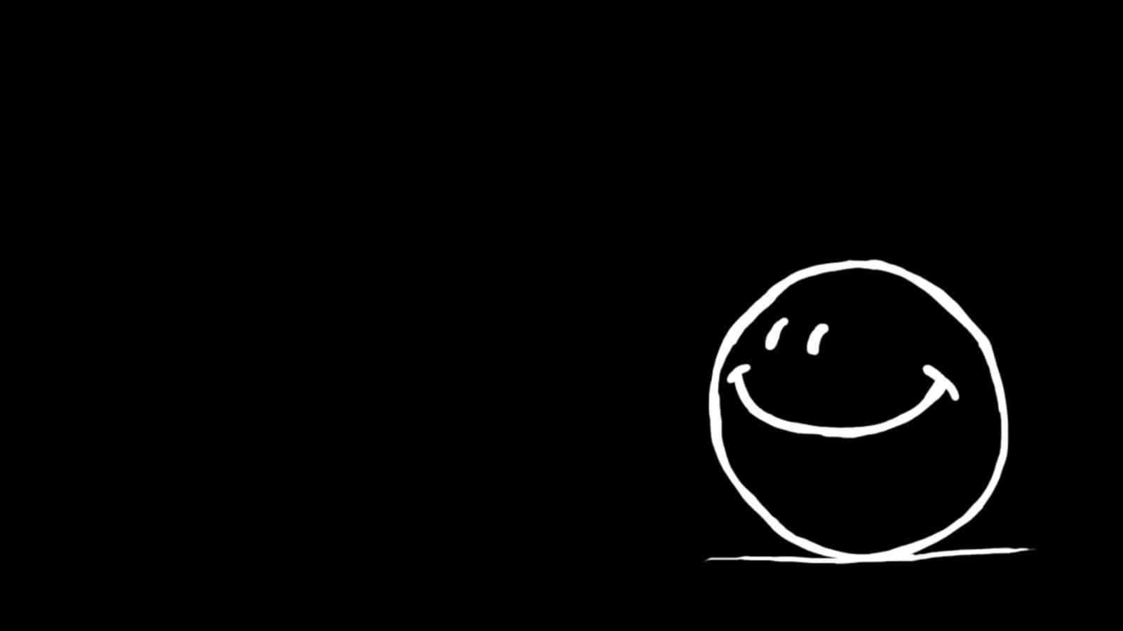 simple laptop, smiley face, white hand-drawn smiley face, HD Desktop Wallpaper