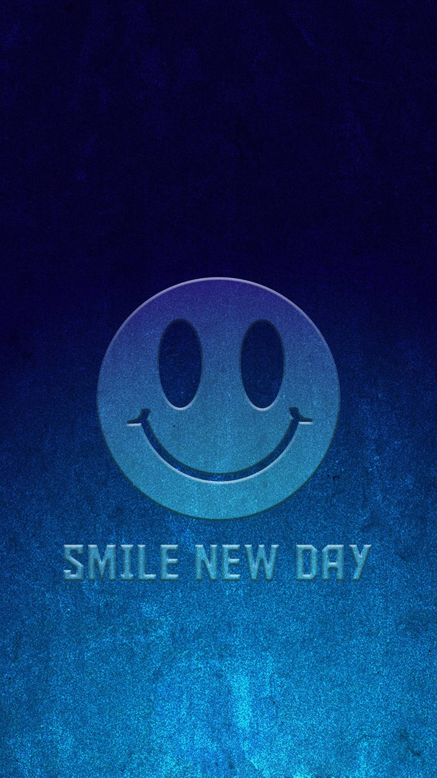 Smile New Day, smiley face icon, textured blue gradient background, HD Phone Wallpaper