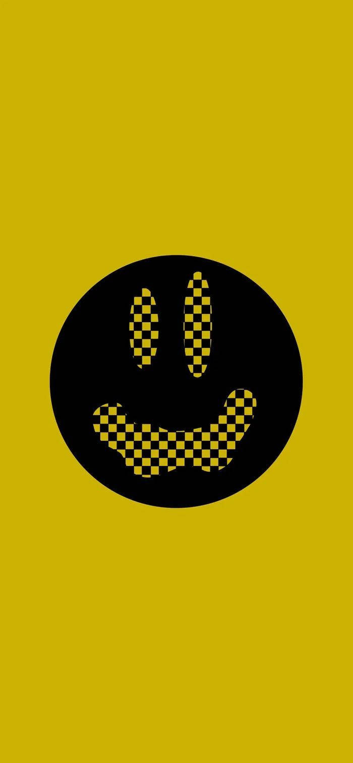 cool yellow, mustard yellow, black smiley face, HD Phone Wallpaper