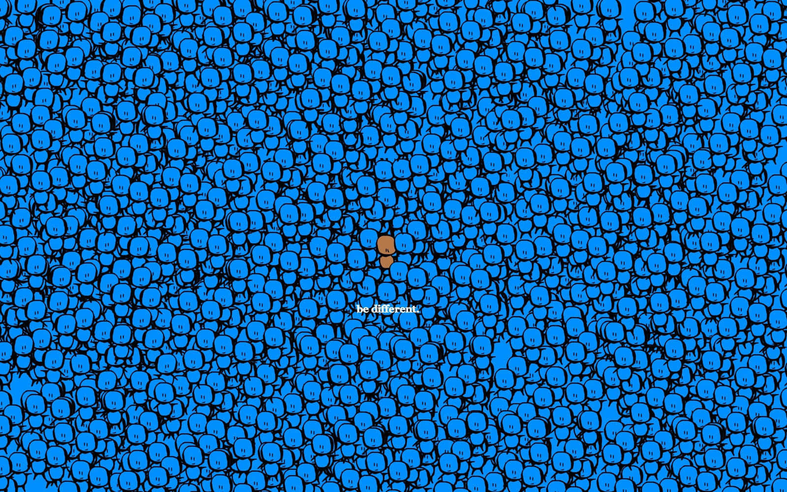 blue cartoon faces, brown face, distinct quotes, HD Desktop Wallpaper