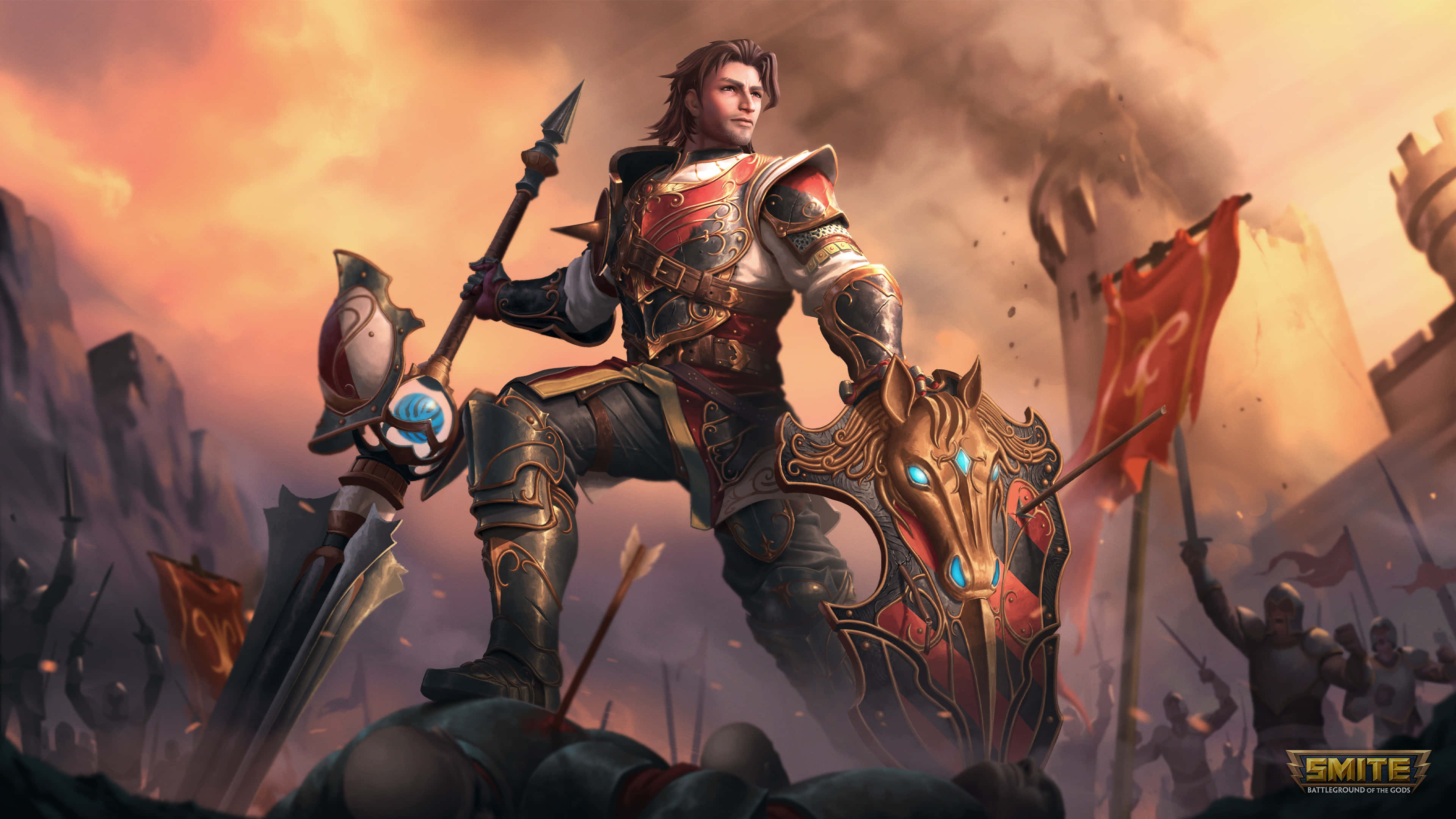Smite, warrior, ornate armor, 4K Desktop Wallpaper