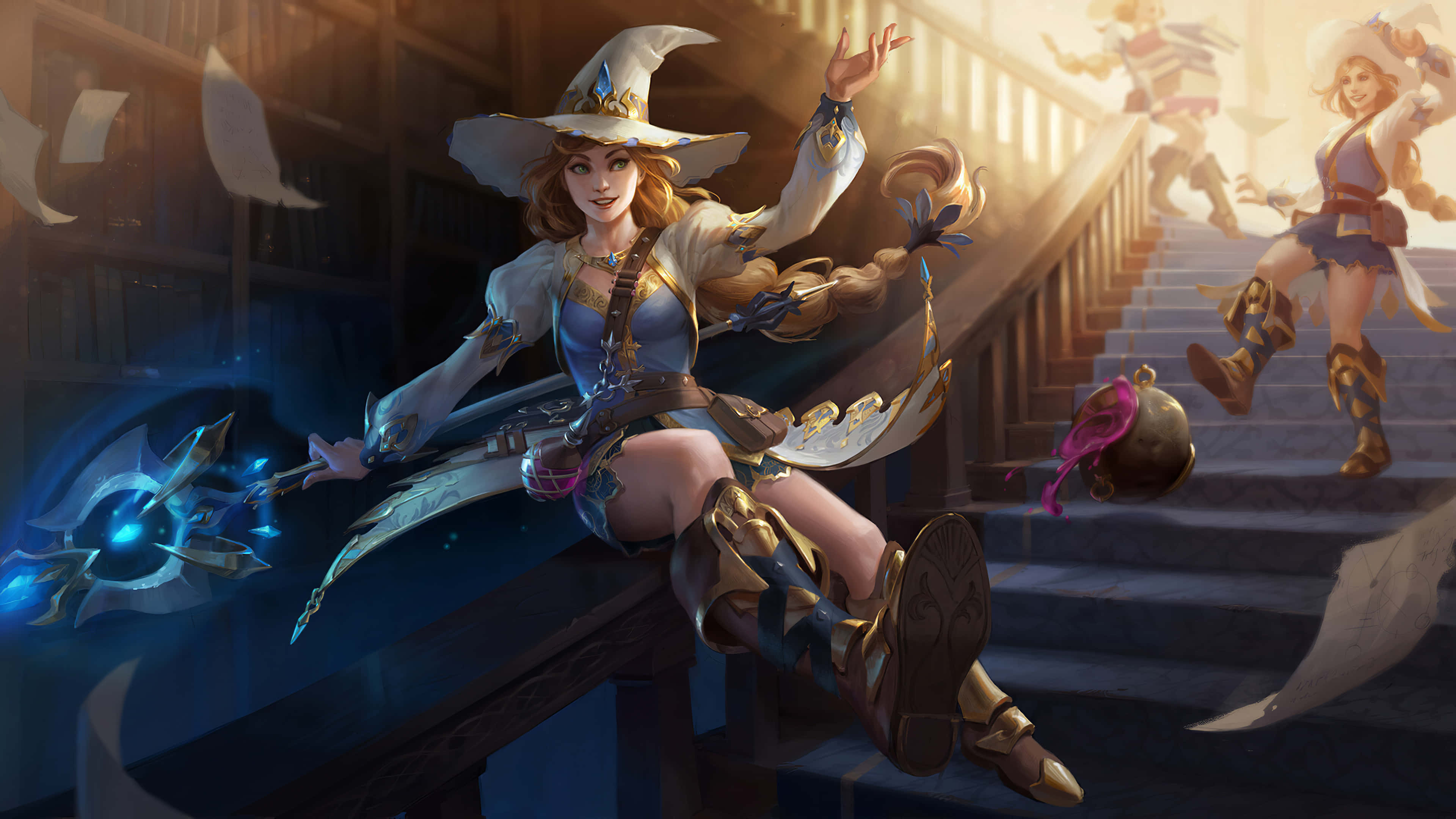 Smite, witch costume, wide-brimmed hat, 4K Desktop Wallpaper