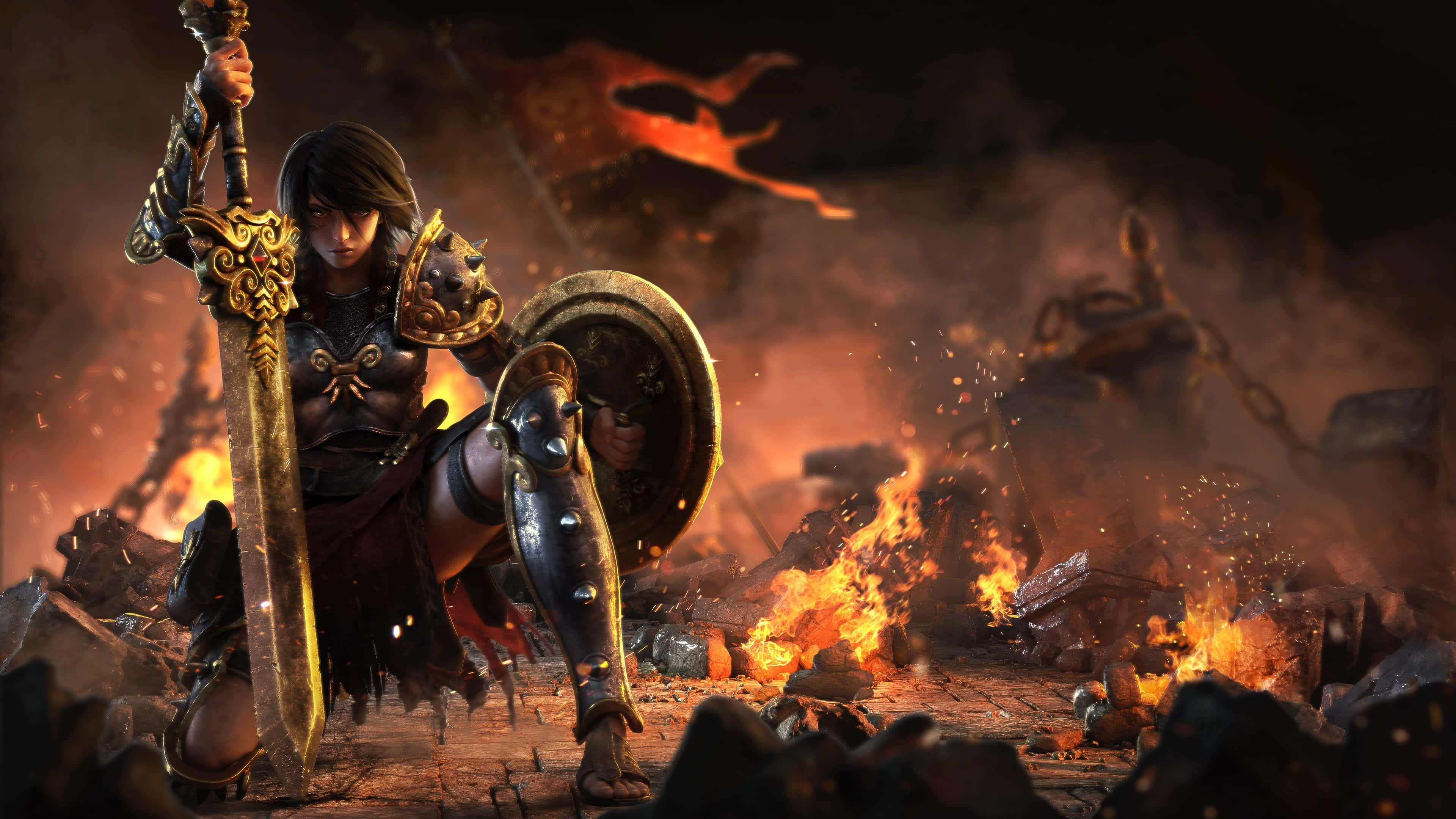 Smite, warrior, ornate armor, 4K Desktop Wallpaper