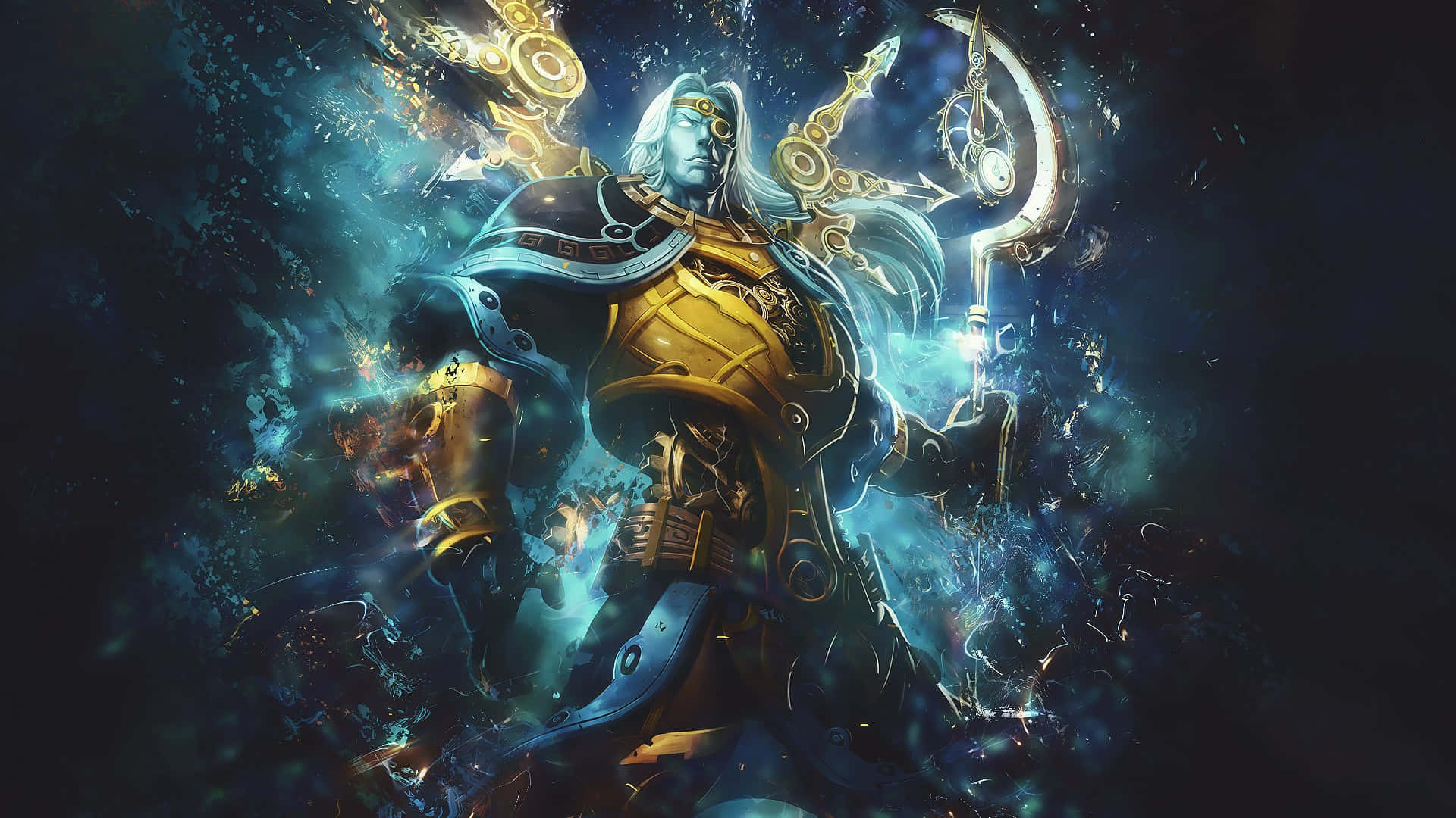 Smite, blue man, blue armor, Full HD Desktop Wallpaper