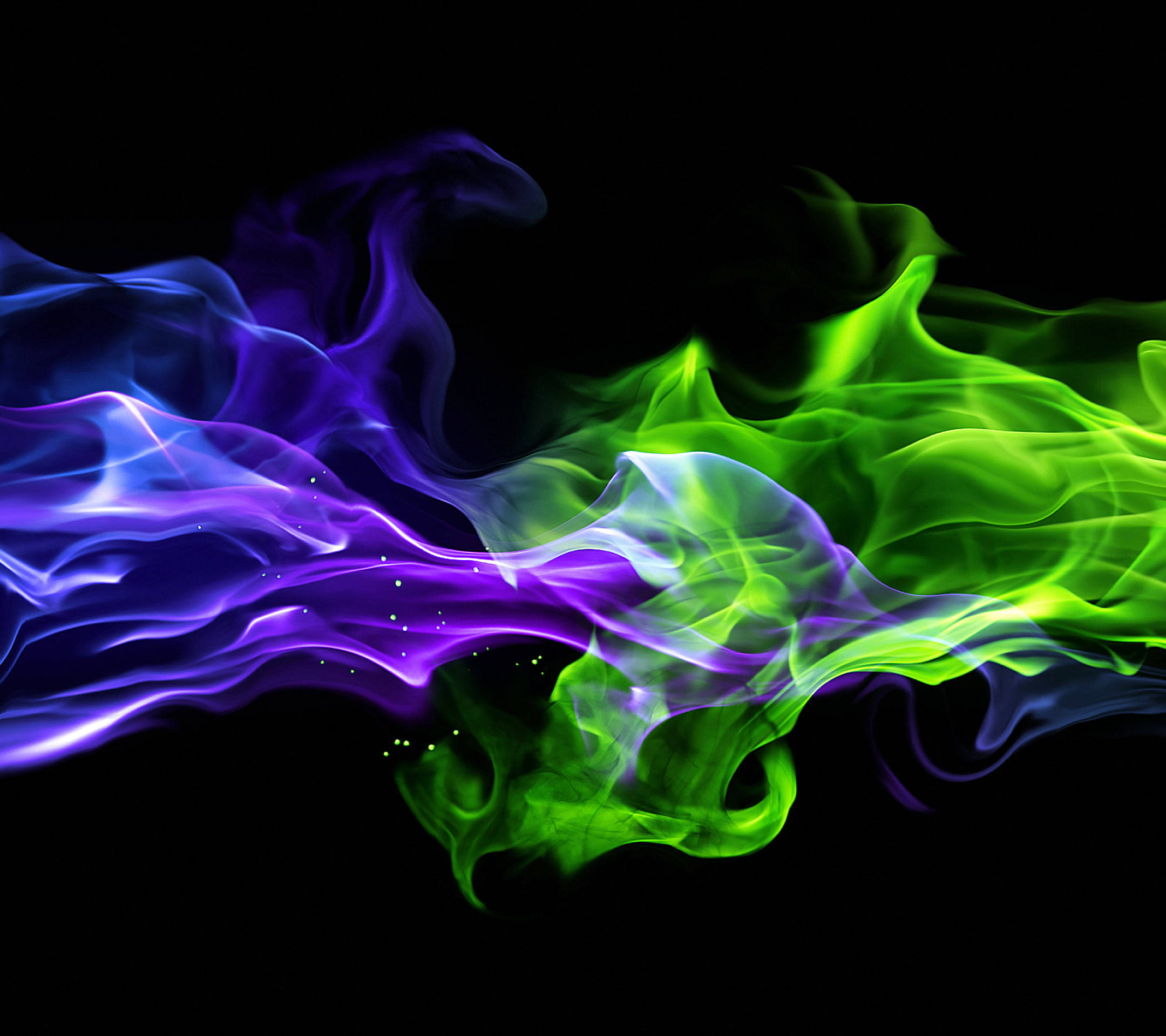 multicolor smoke, neon purple, green smoke, Full HD Desktop Wallpaper