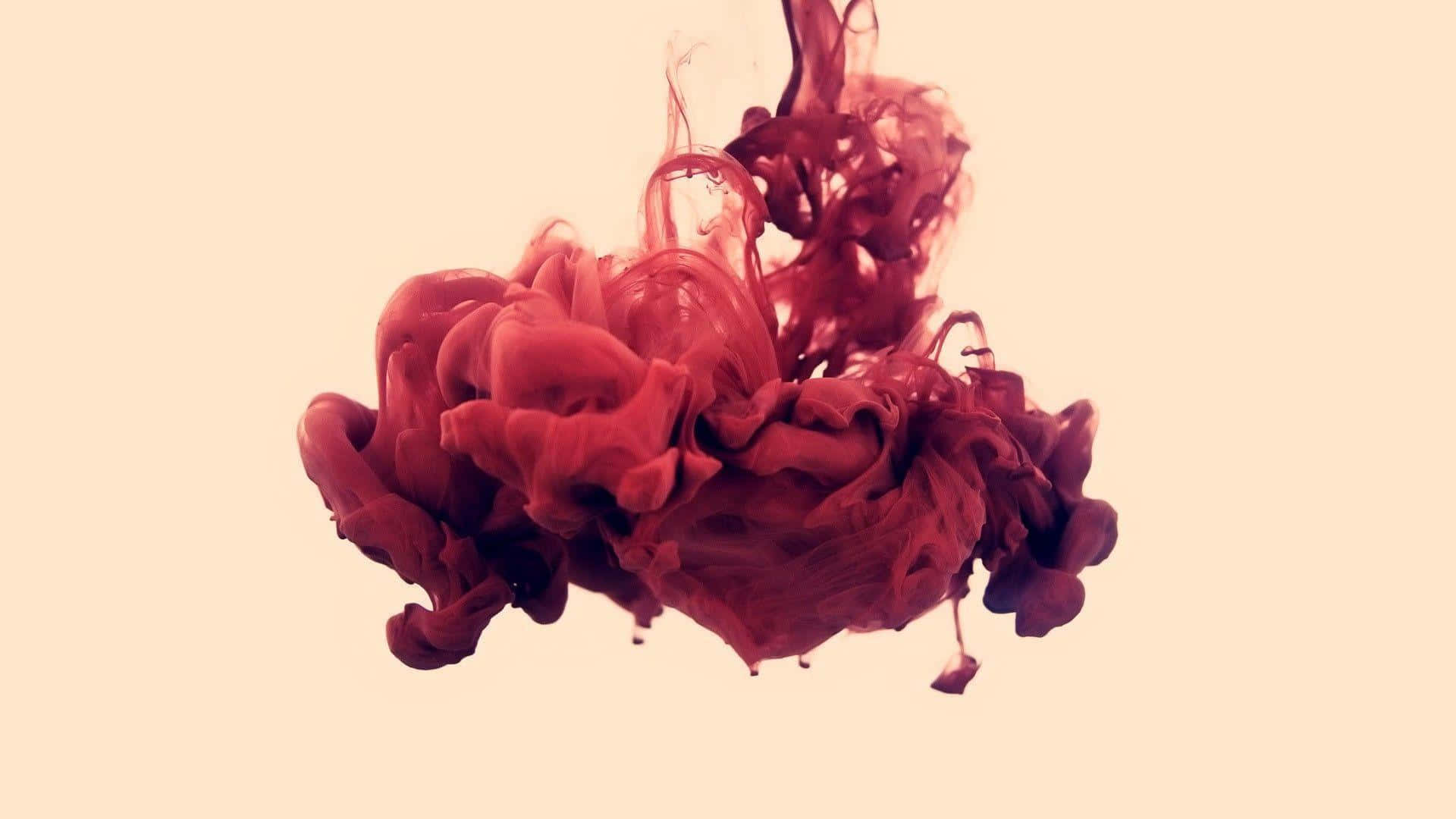 Smoke Tumblr, crimson ink, beige background, Full HD Desktop Wallpaper