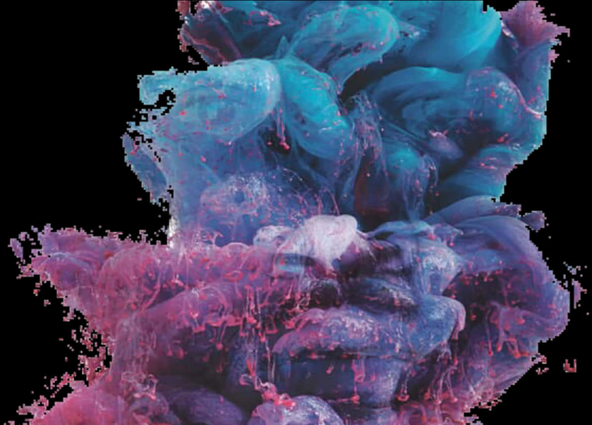 Smoke Tumblr, vibrant blue, pink ink, SD Desktop Wallpaper