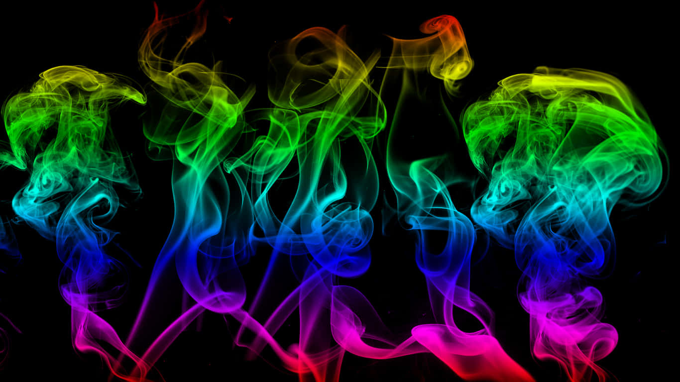 Smoke Tumblr, rainbow smoke, black background, HD Desktop Wallpaper
