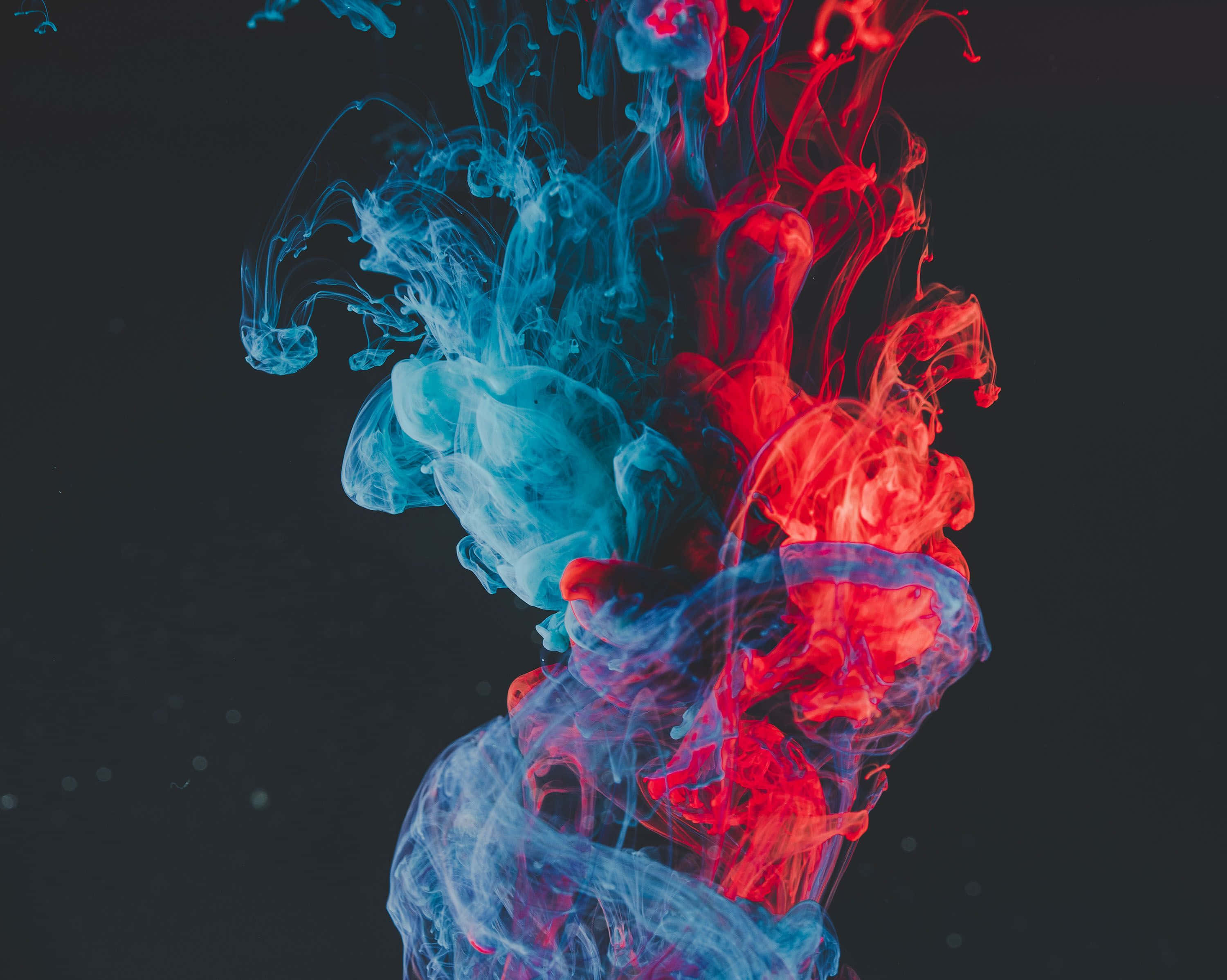 Smoke Tumblr, vibrant red, blue ink, 2K Desktop Wallpaper