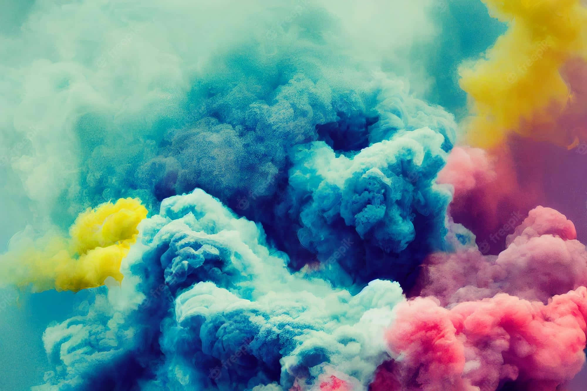 Smoke Tumblr, blue, yellow, Full HD Desktop Wallpaper