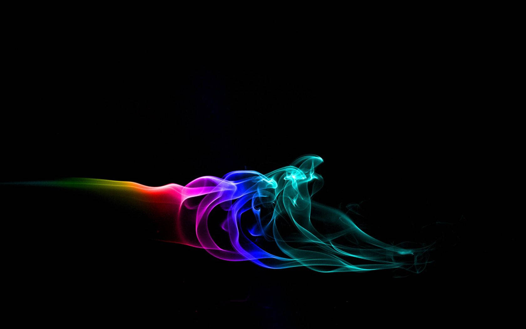 rainbow smoke, black background, abstract motion, HD Desktop Wallpaper