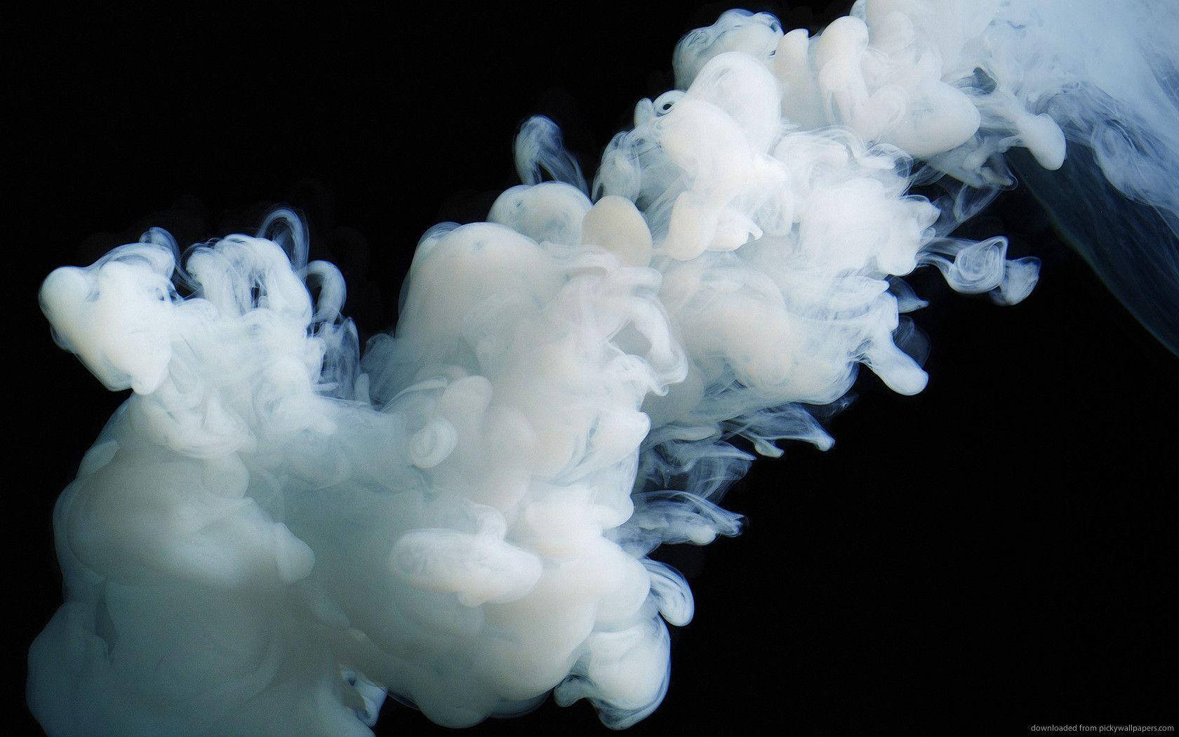 thick smoke, black background, white ink, HD Desktop Wallpaper