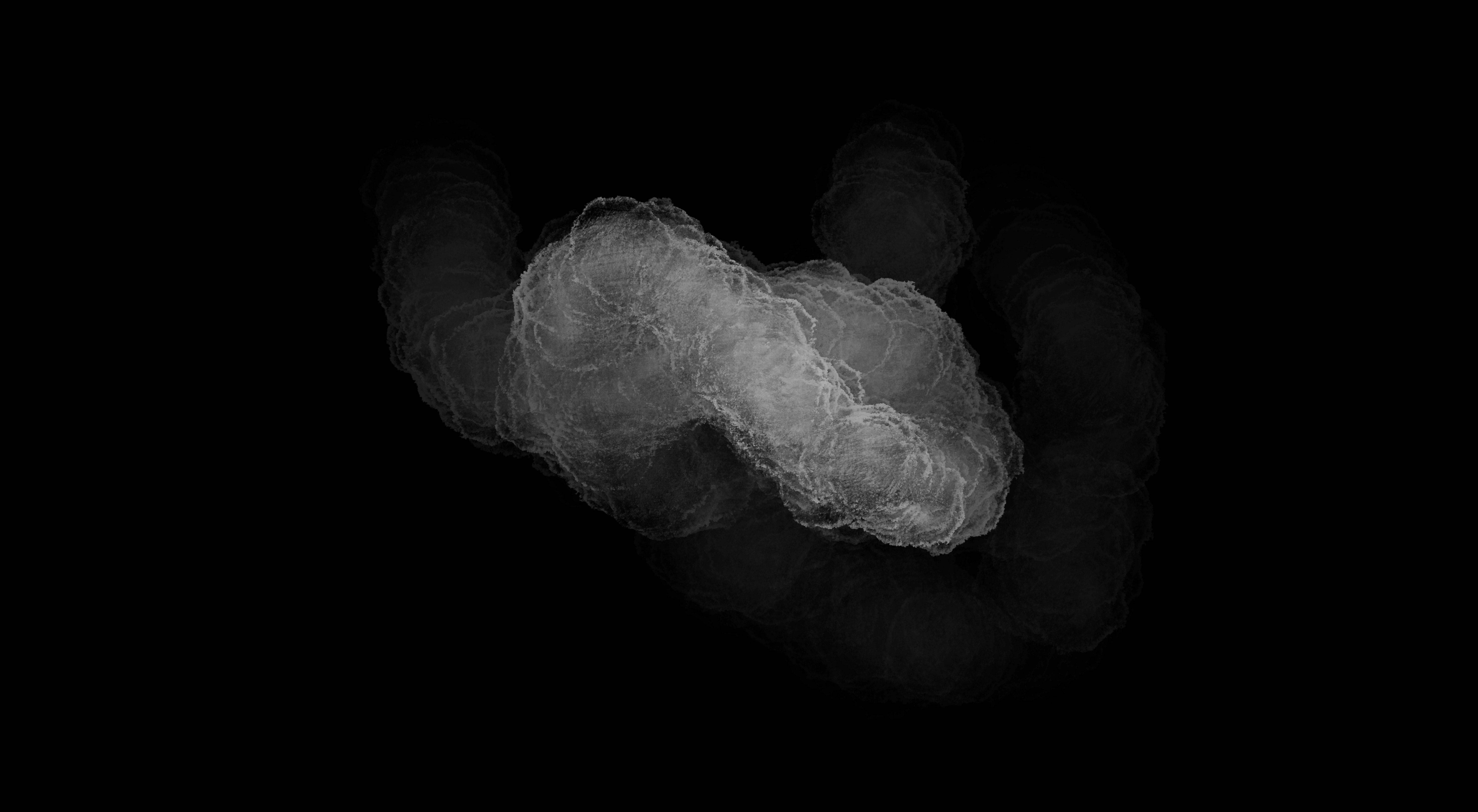 dark minimalist smoke, wispy ethereal cloud, monochrome, 5K Desktop Wallpaper